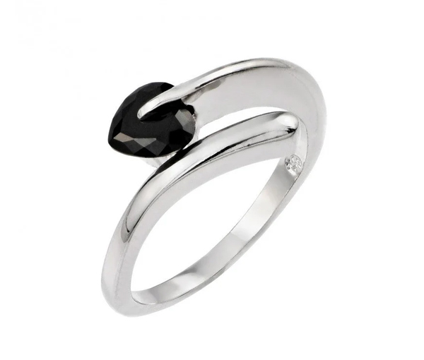 BAGUE EN ARGENT RHODIÉ SERTI D'UN CUBIQUE ZIRCONIA NOIR EN FORME DE COEUR - SP BGR00864/5 - BIJOUX D'IMPORTATION BAGUE EN ARGENT RHODIÉ SERTI D'UN CUBIQUE ZIRCONIA NOIR EN FORME DE COEUR - SP BGR00864/5 - BIJOUX D'IMPORTATION