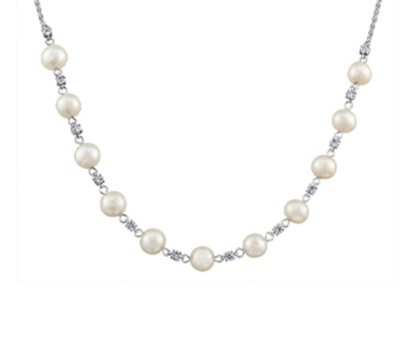 COLLIER EN OR 14K BLANC SERTI DE PERLES D'EAU DOUCE ET DE DIAMANTS CANADIENS - CR ML914WPEA - BIJOUX CANADIEN COLLIER EN OR 14K BLANC SERTI DE PERLES D'EAU DOUCE ET DE DIAMANTS CANADIENS - CR ML914WPEA - BIJOUX CANADIEN