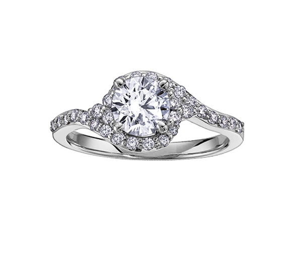 BAGUE EN OR 14K BLANC SERTIE D'UN DIAMANT CANADIEN ET DE DIAMANTS - CR AM236W65 - DIAMANT CANADIEN BAGUE EN OR 14K BLANC SERTIE D'UN DIAMANT CANADIEN ET DE DIAMANTS - CR AM236W65 - DIAMANT CANADIEN