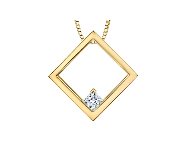PENDENTIF CUBE 3D EN OR 14K SERTI D'UN DIAMANT CANADIEN - CR ML808Y - DIAMANT CANADIEN PENDENTIF CUBE 3D EN OR 14K SERTI D'UN DIAMANT CANADIEN - CR ML808Y - DIAMANT CANADIEN