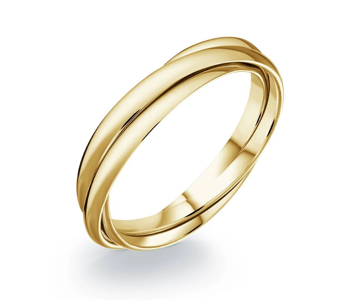 BAGUE TRIPLE STYLE CARTIER EN ACIER/PVD OR - IG SWR49/5 - VELORIA BAGUE TRIPLE STYLE CARTIER EN ACIER/PVD OR - IG SWR49/5 - VELORIA