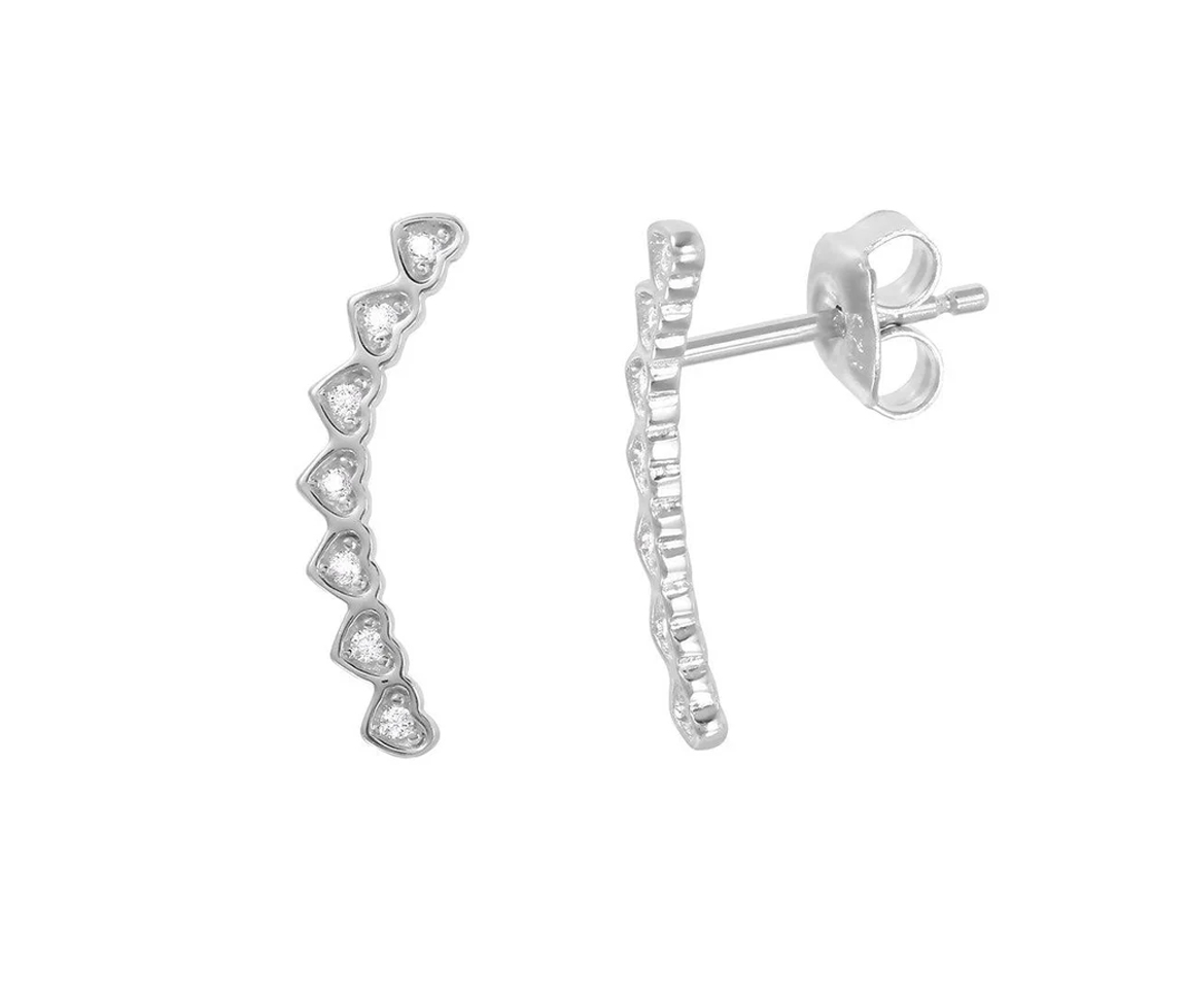 BOUCLES VOLÉE DE COEURS EN ARGENT RHODIÉ SERTIES DE CUBIQUES ZIRCONIAS - SP GME00016 - BIJOUX D'IMPORTATION BOUCLES VOLÉE DE COEURS EN ARGENT RHODIÉ SERTIES DE CUBIQUES ZIRCONIAS - SP GME00016 - BIJOUX D'IMPORTATION