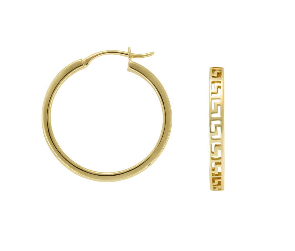 ANNEAUX EN OR JAUNE À MOTIF VERSACE AJOURÉ - S BOU29 - BIJOUX D'IMPORTATION ANNEAUX EN OR JAUNE À MOTIF VERSACE AJOURÉ - S BOU29 - BIJOUX D'IMPORTATION