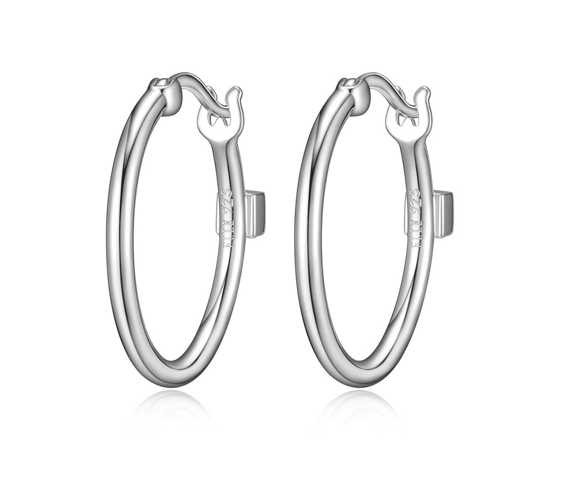 BOUCLES ANNEAUX EN ARGENT RHODIÉ UNIES - PJ R2LCG7A00K - ELLE BOUCLES ANNEAUX EN ARGENT RHODIÉ UNIES - PJ R2LCG7A00K - ELLE