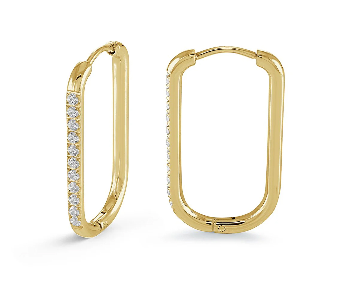 BOUCLE HUGGIES RECTANGULAIRES EN ACIER/PVD OR SERTIES DE CUBIQUES ZIRCONIAS - IG SEA415 - VELORIA BOUCLE HUGGIES RECTANGULAIRES EN ACIER/PVD OR SERTIES DE CUBIQUES ZIRCONIAS - IG SEA415 - VELORIA