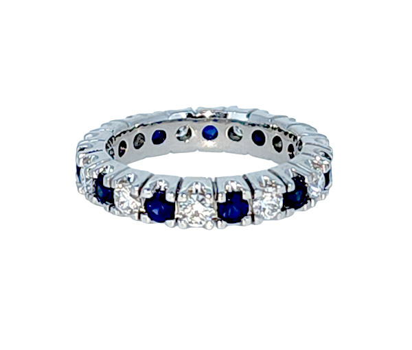 MAGNIFIQUE JONC ÉTERNITÉ EN PLATINE SERTI DE SAPHIRS ET DE DIAMANTS MAGNIFIQUE JONC ÉTERNITÉ EN PLATINE SERTI DE SAPHIRS ET DE DIAMANTS