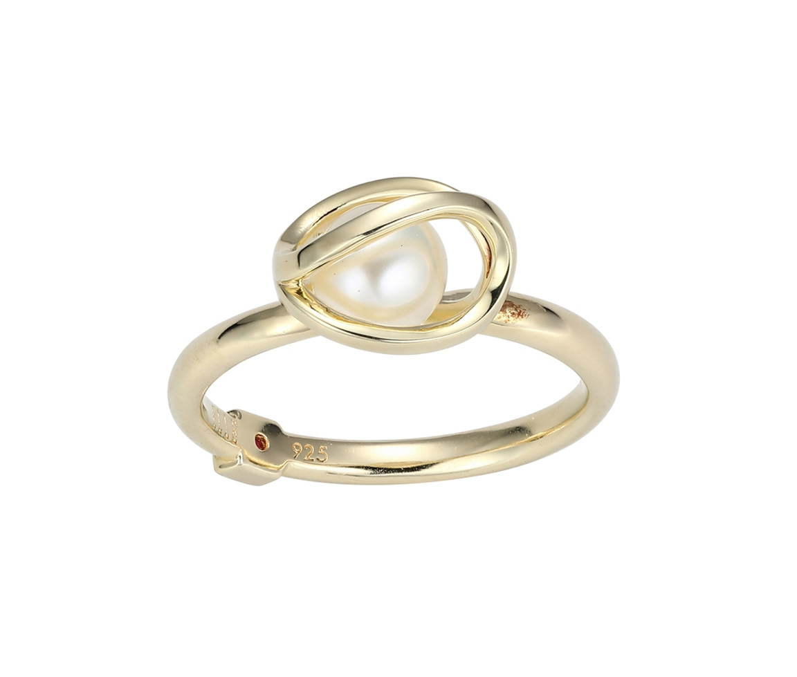 BAGUE EN ARGENT/PVD OR SERTIE D'UNE PERLE D'EAU DOUCE DANS UNE CAGE - PJ 34LAGM45AC - ELLE BAGUE EN ARGENT/PVD OR SERTIE D'UNE PERLE D'EAU DOUCE DANS UNE CAGE - PJ 34LAGM45AC - ELLE