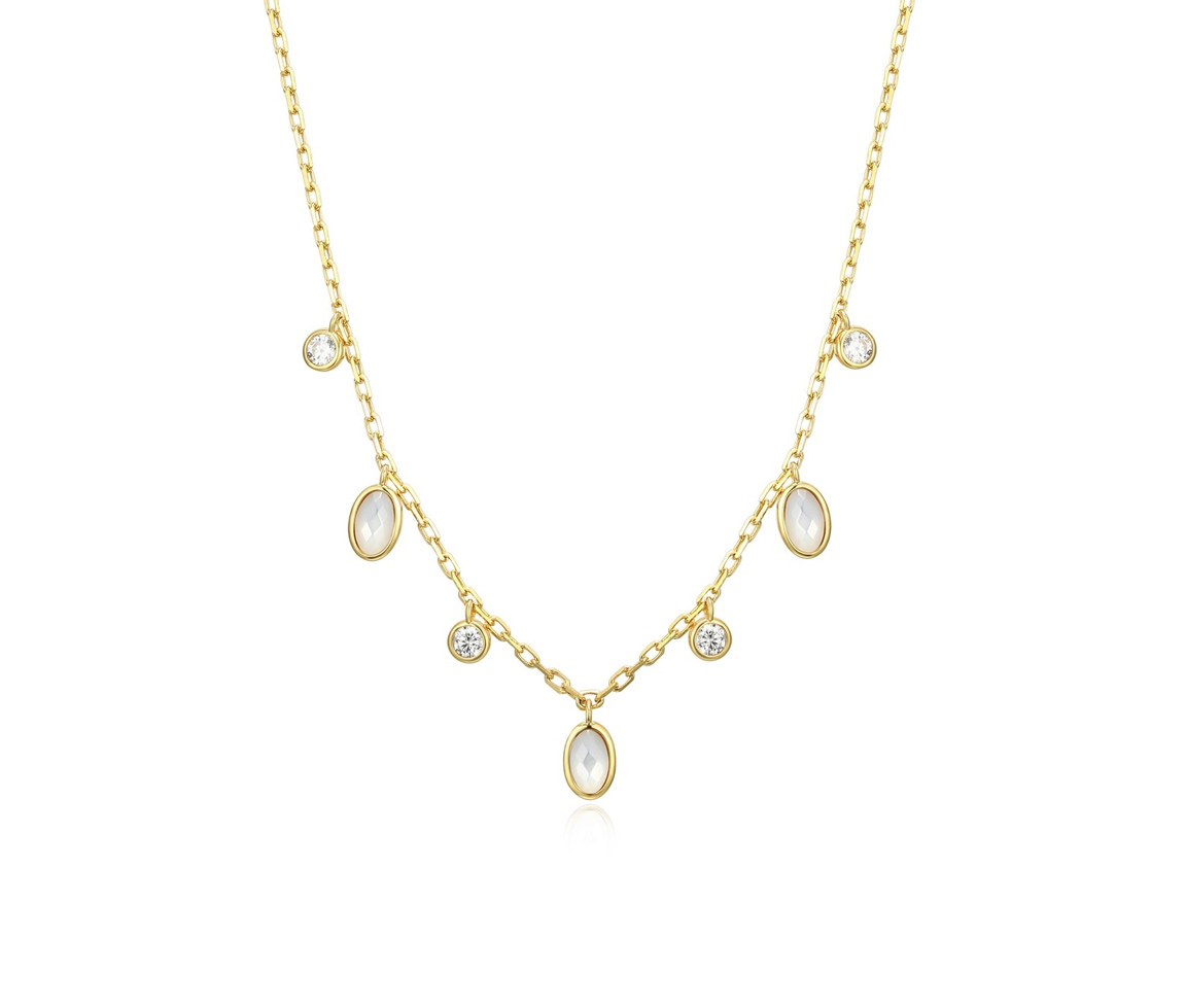 COLLIER EN ARGENT/PVD OR SERTI DE GOUTTES DE NACRE DE PERLE ET DE CUBIQUES ZIRCONIAS - PJ 30AD3KA914 - REIGN COLLIER EN ARGENT/PVD OR SERTI DE GOUTTES DE NACRE DE PERLE ET DE CUBIQUES ZIRCONIAS - PJ 30AD3KA914 - REIGN