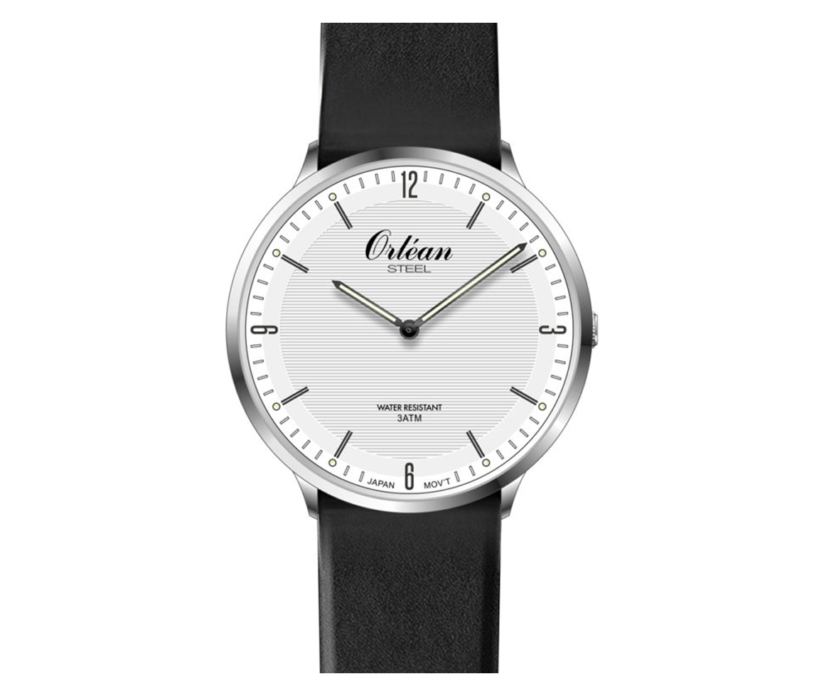 MONTRE ORLEAN POUR HOMME AVEC BRACELET DE CUIR - BA ME3444 - ORLEAN MONTRE ORLEAN POUR HOMME AVEC BRACELET DE CUIR - BA ME3444 - ORLEAN