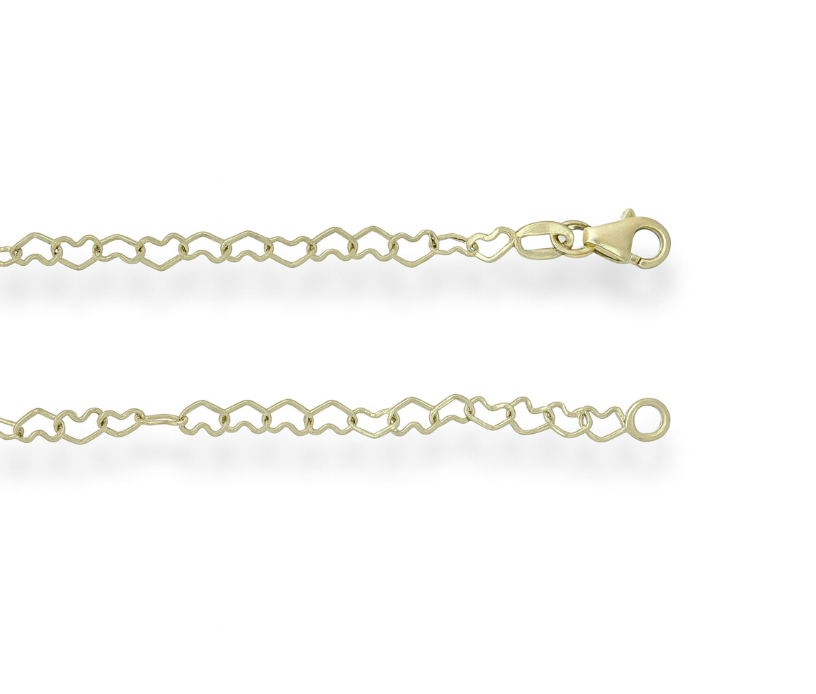 CHAINE EN OR JAUNE À MAILLE EN COEUR - S CHCOE2.9Y18 - BIJOUX D'IMPORTATION CHAINE EN OR JAUNE À MAILLE EN COEUR - S CHCOE2.9Y18 - BIJOUX D'IMPORTATION