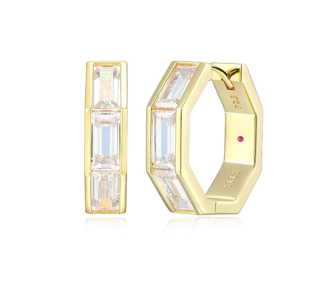 BOUCLES ELLES HUGGIES EN ARGENT/PVD OR SERTIES DE CUBIQUES ZIRCONIAS - PJ 32LCSF979F - ELLE BOUCLES ELLES HUGGIES EN ARGENT/PVD OR SERTIES DE CUBIQUES ZIRCONIAS - PJ 32LCSF979F - ELLE