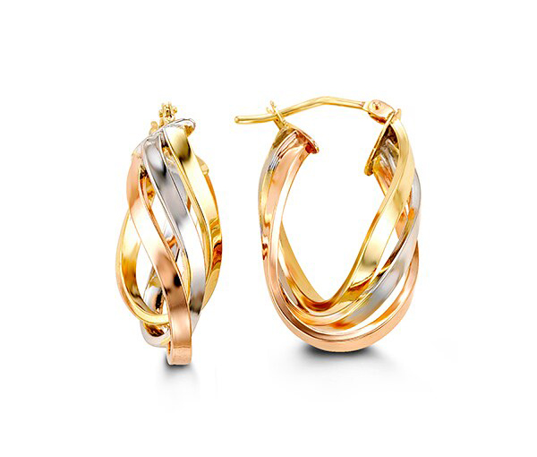 BOUCLES ANNEAUX OVALES EN OR 10K 3 TONS - SY 1002 - BIJOUX D'IMPORTATION BOUCLES ANNEAUX OVALES EN OR 10K 3 TONS - SY 1002 - BIJOUX D'IMPORTATION