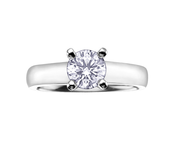 BAGUE EN OR 18K BLANC SERTIE D'UN DIAMANT - CR DX312W33 - BIJOUX CANADIEN BAGUE EN OR 18K BLANC SERTIE D'UN DIAMANT - CR DX312W33 - BIJOUX CANADIEN