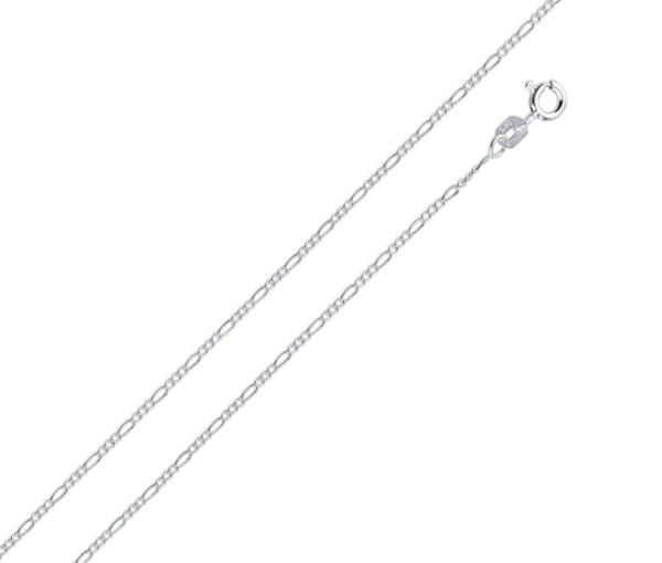 CHAINE EN ARGENT MAILLE FIGARO - SP CH601/18 - BIJOUX D'IMPORTATION CHAINE EN ARGENT MAILLE FIGARO - SP CH601/18 - BIJOUX D'IMPORTATION