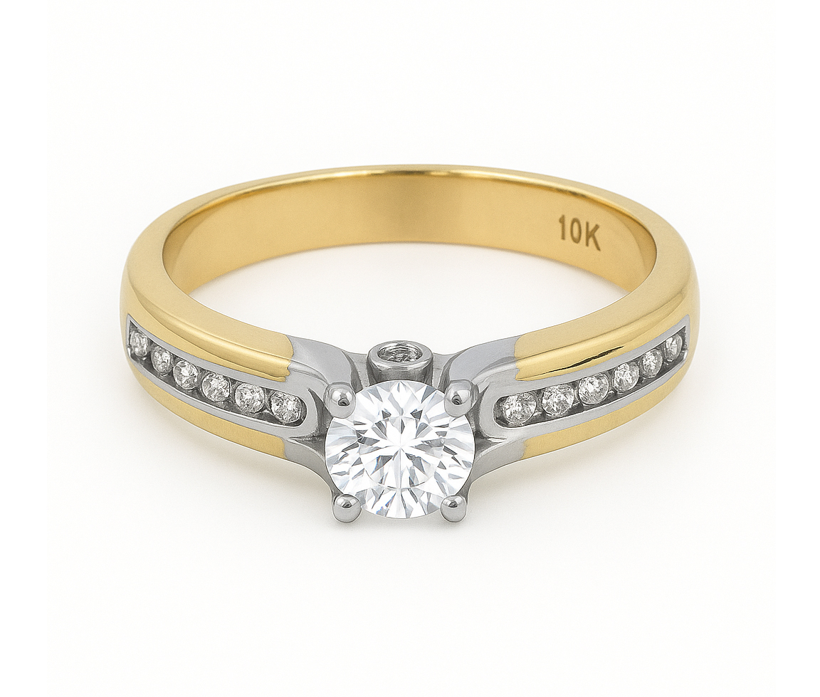 BAGUE EN OR 2 TONS SERTIE DE DIAMANTS - SJ 2474LYW55 - BIJOUTERIE SUISSE INC. BAGUE EN OR 2 TONS SERTIE DE DIAMANTS - SJ 2474LYW55 - BIJOUTERIE SUISSE INC.