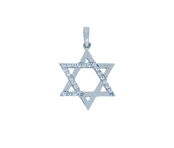 PENDENTIF ÉTOILE DE DAVID EN OR BLANC SERTI DE CUBIQUES ZIRCONIAS - MB PEN53 - BIJOUX D'IMPORTATION PENDENTIF ÉTOILE DE DAVID EN OR BLANC SERTI DE CUBIQUES ZIRCONIAS - MB PEN53 - BIJOUX D'IMPORTATION