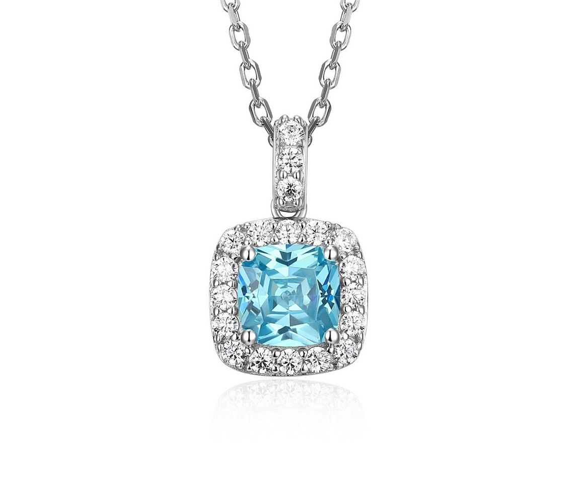 PENDENTIF EN ARGENT RHODIÉ SERTI D'UN CUBIQUE ZIRCONIA BLEU ET D'UN HALO DE CUBIQUES ZIRCONIAS - PJ R3LAKU25ZZ - ELLE PENDENTIF EN ARGENT RHODIÉ SERTI D'UN CUBIQUE ZIRCONIA BLEU ET D'UN HALO DE CUBIQUES ZIRCONIAS - PJ R3LAKU25ZZ - ELLE