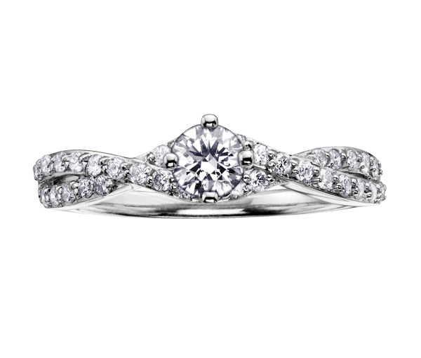BAGUE EN OR BLANC SERTIE D'UN DIAMANT CANADIEN ET DE DIAMANTS - CR AM109W55 - DIAMANT CANADIEN BAGUE EN OR BLANC SERTIE D'UN DIAMANT CANADIEN ET DE DIAMANTS - CR AM109W55 - DIAMANT CANADIEN