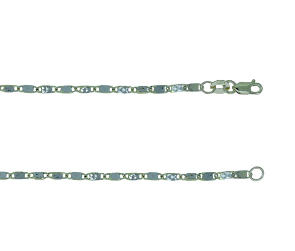 CHAINE MAILLE PLAQUE TAILLÉE DIAMANT EN OR 2 TONS - MB LPXD2YW18 - BIJOUX D'IMPORTATION CHAINE MAILLE PLAQUE TAILLÉE DIAMANT EN OR 2 TONS - MB LPXD2YW18 - BIJOUX D'IMPORTATION