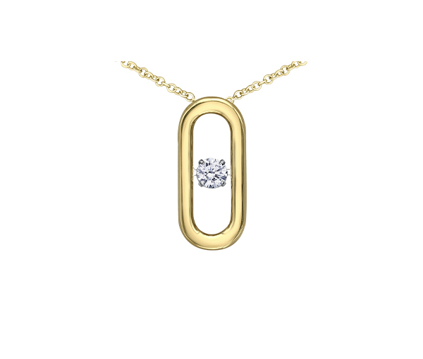 PENDENTIF EN OR 10K 2 TONS SERTI D'UN DIAMANT DANSANT - CR P4618YW23 - DIAMANT CANADIEN PENDENTIF EN OR 10K 2 TONS SERTI D'UN DIAMANT DANSANT - CR P4618YW23 - DIAMANT CANADIEN
