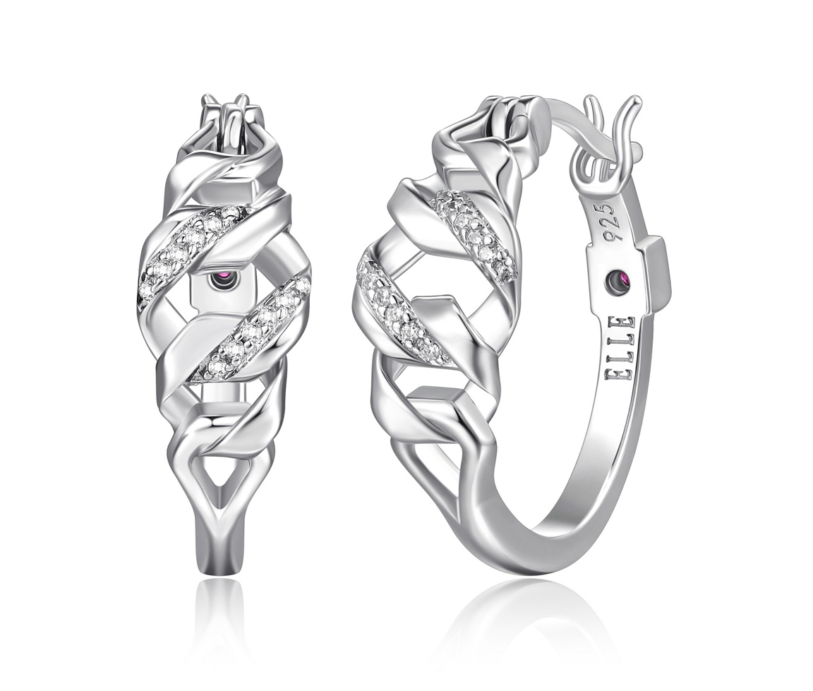 BOUCLES ELLE ANNEAUX ENTRELACÉS SERTIES DE CUBIQUES ZIRCONIAS - PJ R2LCHW000K - ELLE BOUCLES ELLE ANNEAUX ENTRELACÉS SERTIES DE CUBIQUES ZIRCONIAS - PJ R2LCHW000K - ELLE