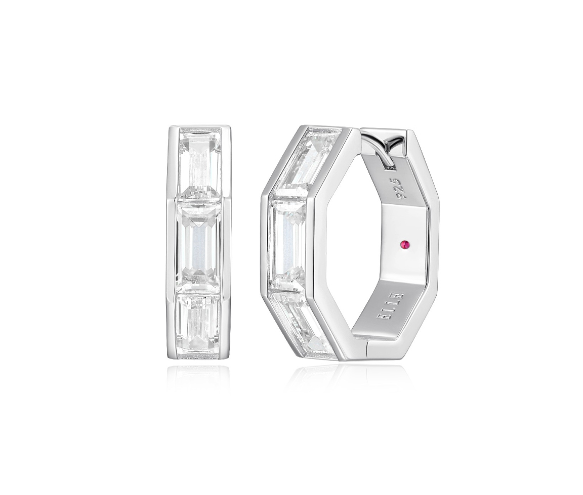 OUCLES ELLES HUGGIES EN ARGENT RHODIÉ SERTIES DE CUBIQUES ZIRCONIAS - PJ R2LCSF009F - ELLE OUCLES ELLES HUGGIES EN ARGENT RHODIÉ SERTIES DE CUBIQUES ZIRCONIAS - PJ R2LCSF009F - ELLE