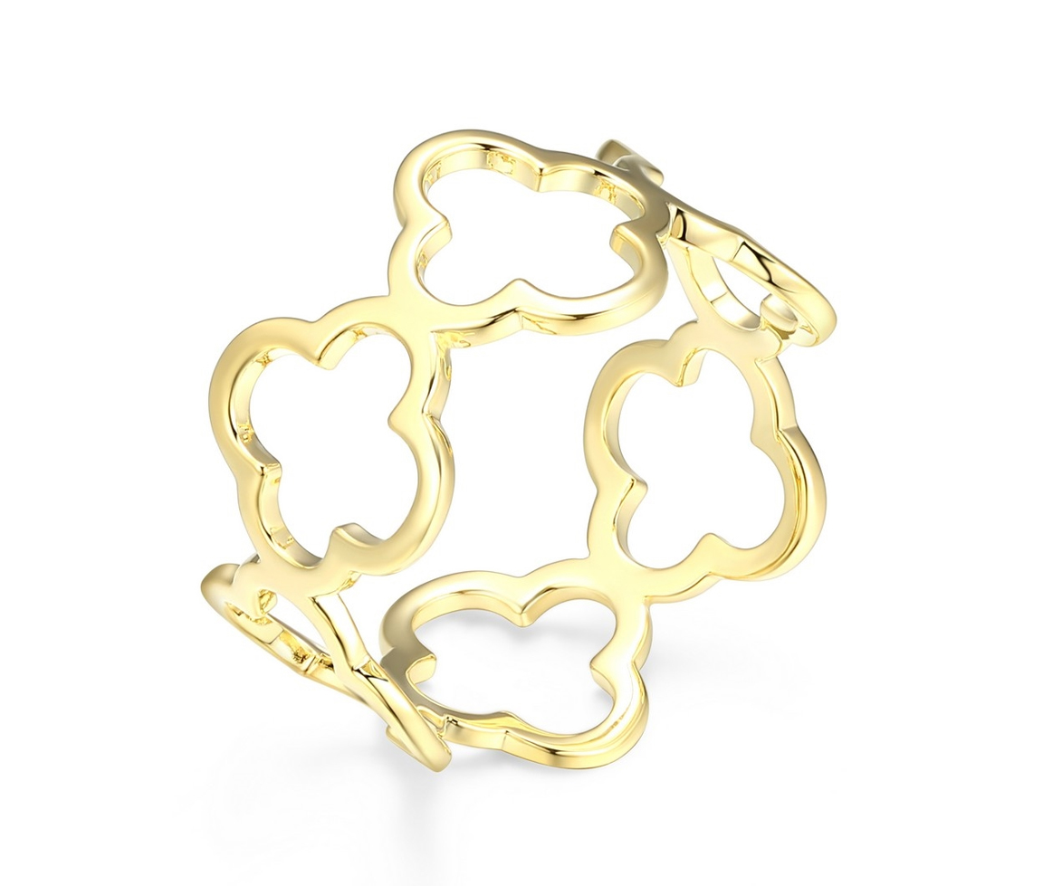 BAGUE TRÈFLES AJOURÉS EN ARGENT/PVD OR - PJ 34ATSYA0AC - REIGN BAGUE TRÈFLES AJOURÉS EN ARGENT/PVD OR - PJ 34ATSYA0AC - REIGN