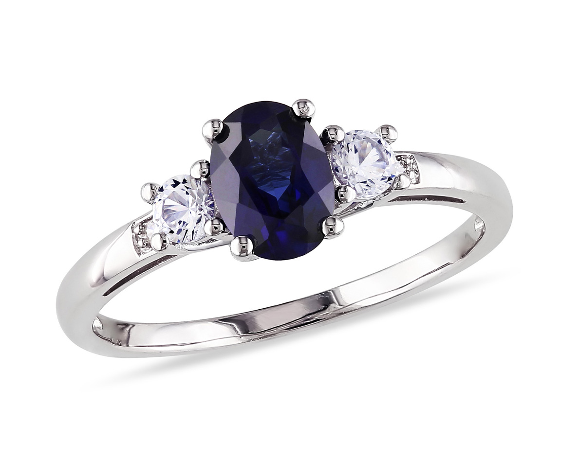 BAGUE EN OR BLANC SERTIE DE SAPHIRS DE LABORATOIRE DE DIAMANTS - DM FC0VPV - PERLE D'IMPORTATION BAGUE EN OR BLANC SERTIE DE SAPHIRS DE LABORATOIRE DE DIAMANTS - DM FC0VPV - PERLE D'IMPORTATION