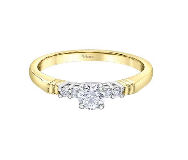 BAGUE EN OR 10K 2 TONS SERTIE D'UN DIAMANT CANADIEN ET DE DIAMANTS - CR AM578YW33 - DIAMANT CANADIEN BAGUE EN OR 10K 2 TONS SERTIE D'UN DIAMANT CANADIEN ET DE DIAMANTS - CR AM578YW33 - DIAMANT CANADIEN