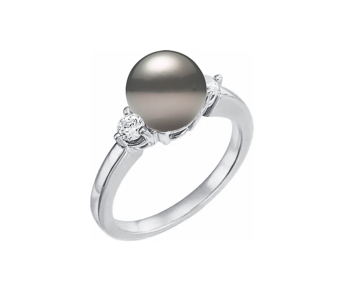 BAGUE EN OR 14K BLANC SERTIE D'UNE PERLE DE TAHITI ET DE DIAMANTS DE LABORATOIRE - ST 6270PT106 - BIJOUX IMPORTATION BAGUE EN OR 14K BLANC SERTIE D'UNE PERLE DE TAHITI ET DE DIAMANTS DE LABORATOIRE - ST 6270PT106 - BIJOUX IMPORTATION