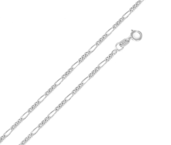 CHAINE EN ARGENT RHODIÉ MAILLE FIGARO - SP CH1035RH/18 - BIJOUX D'IMPORTATION CHAINE EN ARGENT RHODIÉ MAILLE FIGARO - SP CH1035RH/18 - BIJOUX D'IMPORTATION