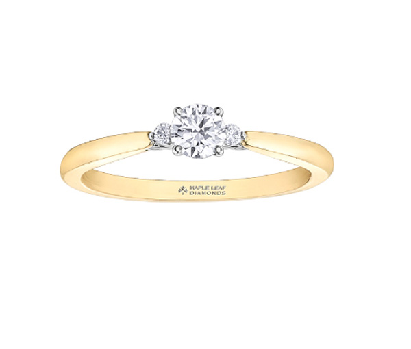 BAGUE STYLE TRINITÉ EN OR 14K 2 TONS SERTIE DE 3 DIAMANTS CANADIENS - CR ML711YW25 - BIJOUX CANADIEN BAGUE STYLE TRINITÉ EN OR 14K 2 TONS SERTIE DE 3 DIAMANTS CANADIENS - CR ML711YW25 - BIJOUX CANADIEN