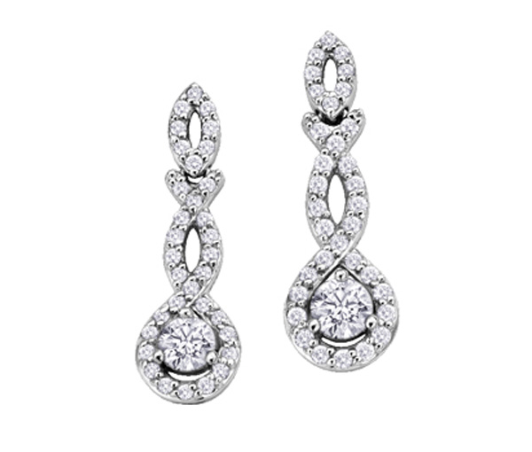 BOUCLES EN OR 14K BLANC SERTIES DE DIAMANTS CANADIENS - CR AM138 - BIJOUX CANADIEN BOUCLES EN OR 14K BLANC SERTIES DE DIAMANTS CANADIENS - CR AM138 - BIJOUX CANADIEN