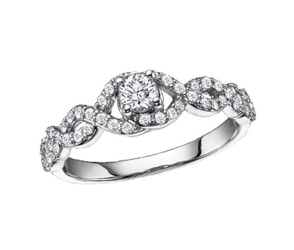 BAGUE EN OR BLANC SERTIE D'UN DIAMANT CANADIEN ET DE DIAMANTS - CR AM144 - DIAMANT CANADIEN BAGUE EN OR BLANC SERTIE D'UN DIAMANT CANADIEN ET DE DIAMANTS - CR AM144 - DIAMANT CANADIEN