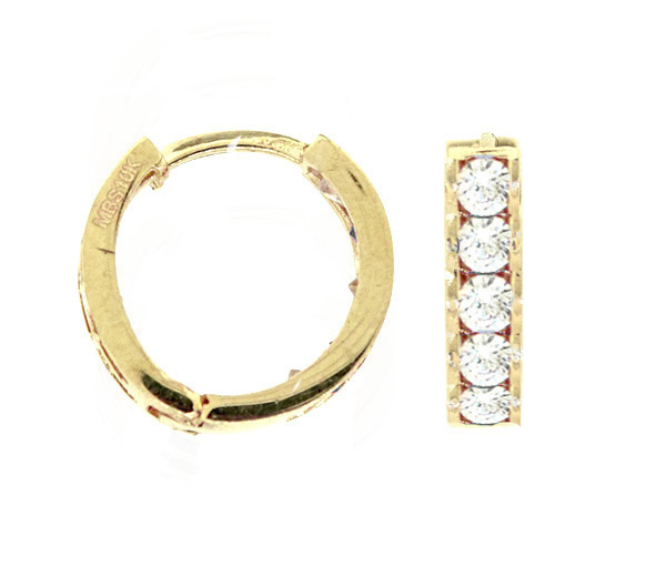 BOUCLES HUGGIES EN OR 10K SERTIES DE CUBIQUES ZIRCONIAS - MB HUGNA0410 - BIJOUX D'IMPORTATION BOUCLES HUGGIES EN OR 10K SERTIES DE CUBIQUES ZIRCONIAS - MB HUGNA0410 - BIJOUX D'IMPORTATION