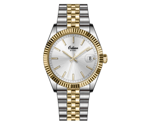 MONTRE ORLEAN POUR HOMME EN ACIER/PVD OR 2 TONS - BA ME3468 - ORLEAN MONTRE ORLEAN POUR HOMME EN ACIER/PVD OR 2 TONS - BA ME3468 - ORLEAN