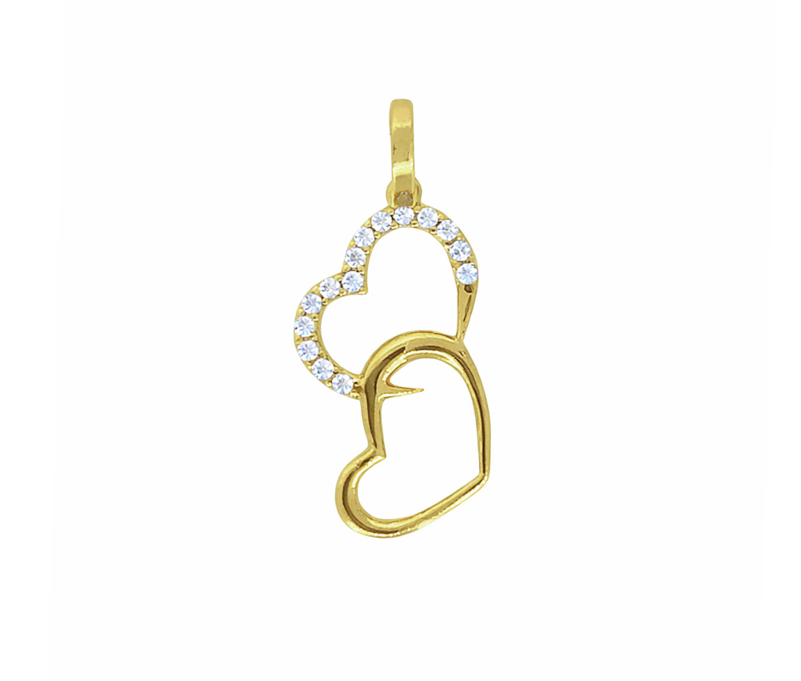 PENDENTIF TROIS COEUR ENLACÉS EN OR JAUNE SERTI DE CUBIQUES ZIRCONIAS - MB COEUR89 - BIJOUX D'IMPORTATION PENDENTIF TROIS COEUR ENLACÉS EN OR JAUNE SERTI DE CUBIQUES ZIRCONIAS - MB COEUR89 - BIJOUX D'IMPORTATION