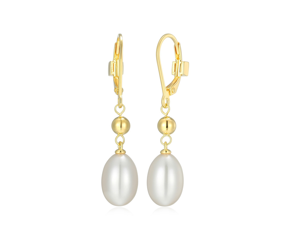 BOUCLES EN ARGENT/PVD OR SERTIES DE PERLES D'EAU DOUCE OVALES - PJ 32LCU74503 - ELLE BOUCLES EN ARGENT/PVD OR SERTIES DE PERLES D'EAU DOUCE OVALES - PJ 32LCU74503 - ELLE