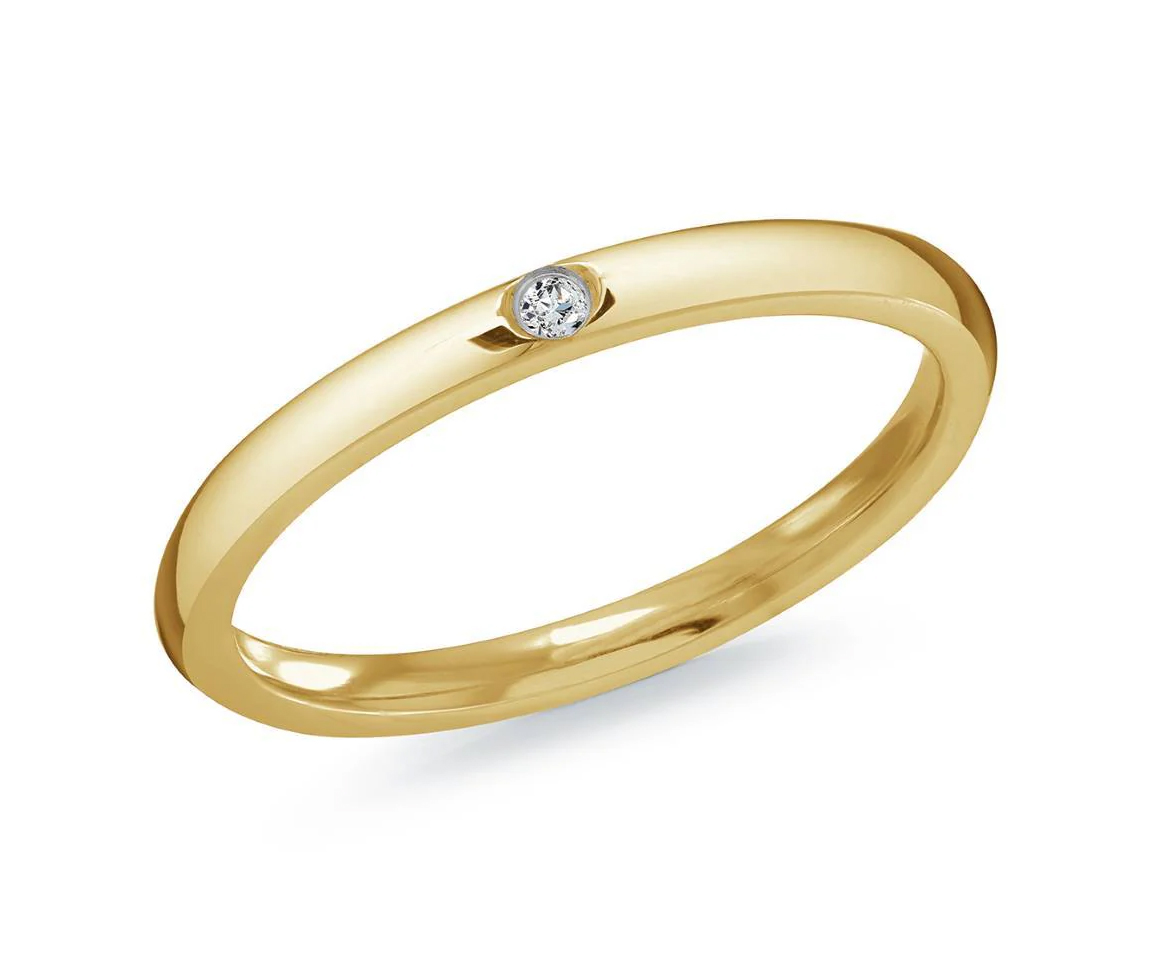 JONC UNI EN ACIER/PVD OR SERTI D'UN CUBIQUE ZIRCONIA - IG SWR11/5 - VELORIA JONC UNI EN ACIER/PVD OR SERTI D'UN CUBIQUE ZIRCONIA - IG SWR11/5 - VELORIA