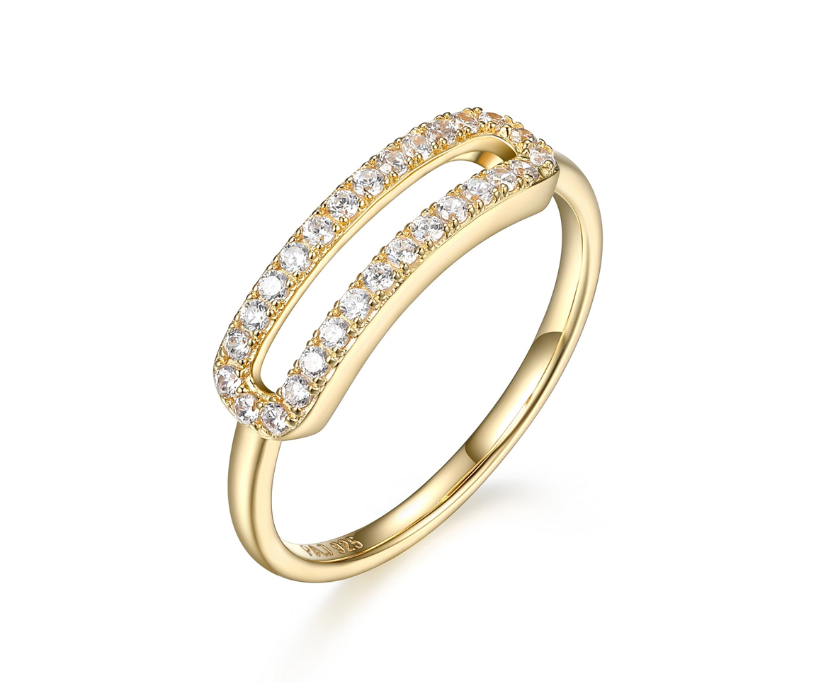 BAGUE EN ARGENT/PVD OR SERTIE DE CUBIQUES ZIRCONIAS - PJ 34APQW00 - REIGN BAGUE EN ARGENT/PVD OR SERTIE DE CUBIQUES ZIRCONIAS - PJ 34APQW00 - REIGN