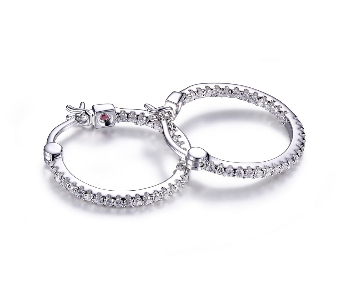 BOUCLES HUGGIES ELLE EN ARGENT RHODIÉ SERTIES DE CUBIQUES ZIRCONIAS - PJ R2LC3V000K - ELLE BOUCLES HUGGIES ELLE EN ARGENT RHODIÉ SERTIES DE CUBIQUES ZIRCONIAS - PJ R2LC3V000K - ELLE