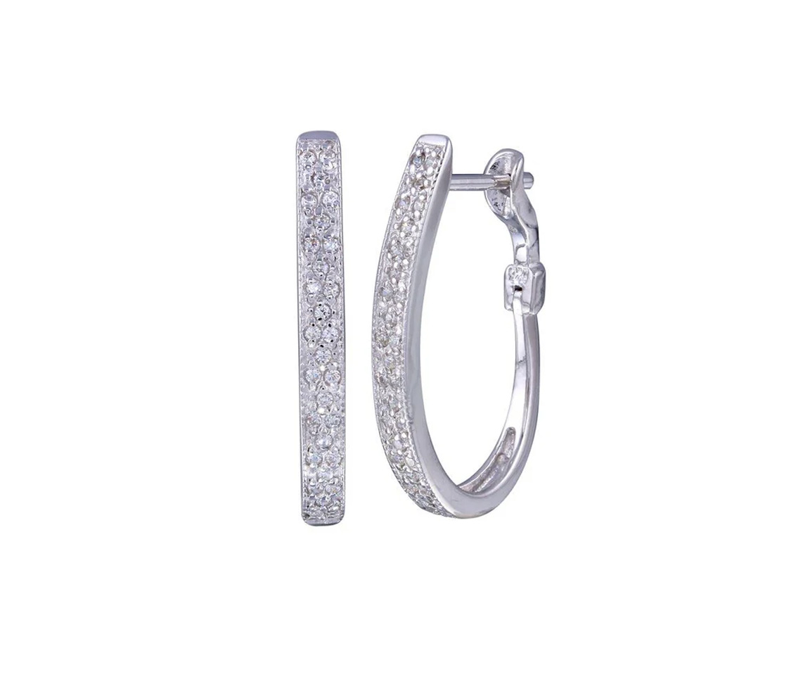 BOUCLES ANNEAUX OVALES EN ARGENT RHODIÉ SERTIES DE CUBIQUES ZIRCONIAS - SP BGE00427 - BIJOUX D'IMPORTATION BOUCLES ANNEAUX OVALES EN ARGENT RHODIÉ SERTIES DE CUBIQUES ZIRCONIAS - SP BGE00427 - BIJOUX D'IMPORTATION