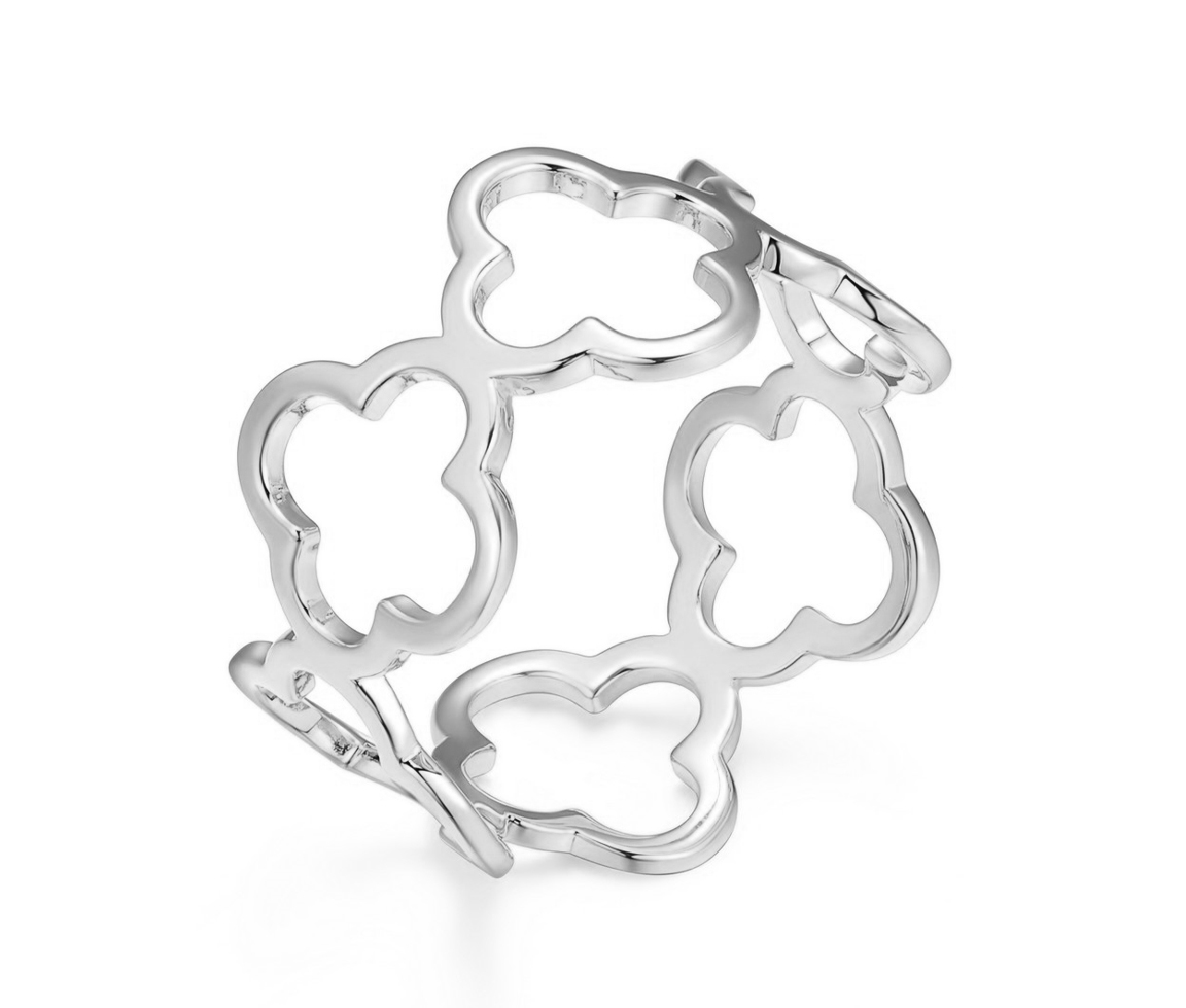 BAGUE TRÈFLES AJOURÉS EN ARGENT RHODIÉ - PJ R4ATSYA0A8 - REIGN BAGUE TRÈFLES AJOURÉS EN ARGENT RHODIÉ - PJ R4ATSYA0A8 - REIGN