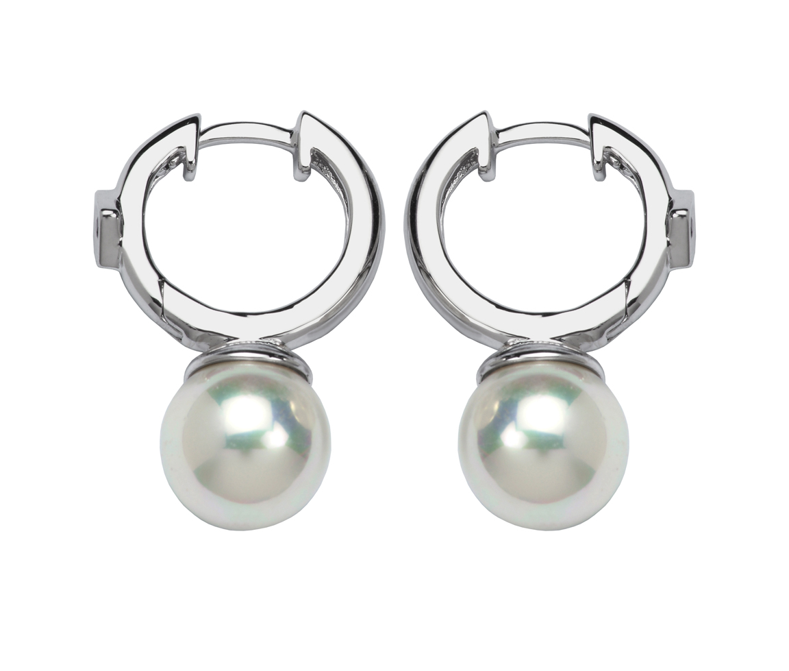 BOUCLES HUGGIES EN ARGENT RHODIÉ SERTIES DE PERLES D'EAU DOUCE - PJ 62L407BG0N - ELLE BOUCLES HUGGIES EN ARGENT RHODIÉ SERTIES DE PERLES D'EAU DOUCE - PJ 62L407BG0N - ELLE