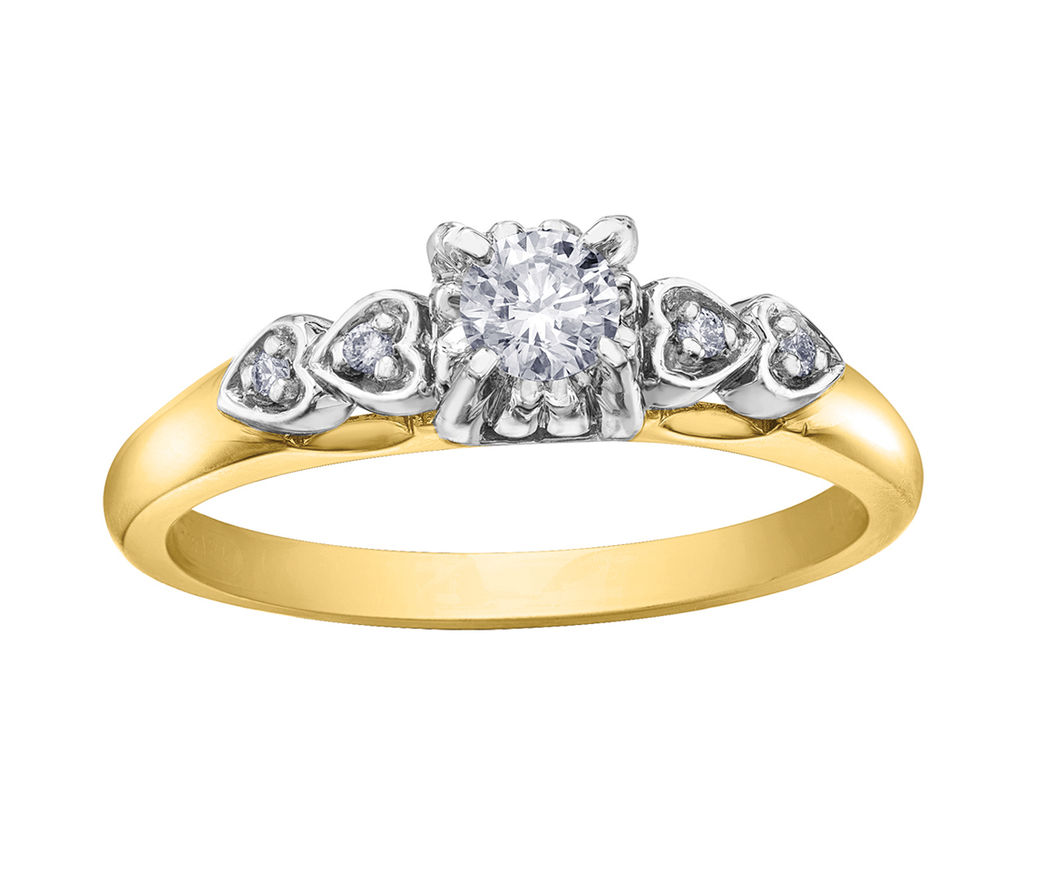 BAGUE EN OR 10K SERTIE D'UN DIAMANT CANADIEN ET DE DIAMANTS - CR AM523YW - DIAMANT CANADIEN BAGUE EN OR 10K SERTIE D'UN DIAMANT CANADIEN ET DE DIAMANTS - CR AM523YW - DIAMANT CANADIEN