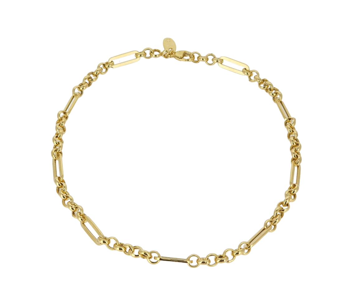 CHAINE DE CHEVILLE EN OR À MAILLE ROLO/PAPERCLIP - SY 9328/09 - BIJOUX D'IMPORTATION CHAINE DE CHEVILLE EN OR À MAILLE ROLO/PAPERCLIP - SY 9328/09 - BIJOUX D'IMPORTATION