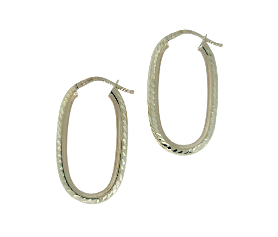 BOUCLES ANNEAUX OVALES EN OR TAILLÉES DIAMANT - S BOU130 - BIJOUX D'IMPORTATION BOUCLES ANNEAUX OVALES EN OR TAILLÉES DIAMANT - S BOU130 - BIJOUX D'IMPORTATION