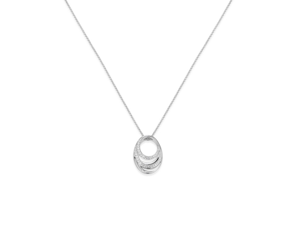 COLLIER DOUBLE CERCLE AJOURÉ AVEC CZ COLLIER DOUBLE CERCLE AJOURÉ AVEC CZ