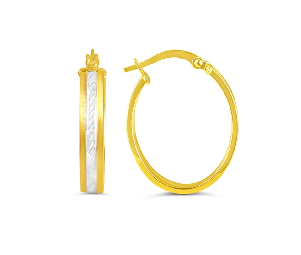 BOUCLES ANNEAUX OVALES EN OR 10K 2 TONS - SY 1049E - BIJOUX D'IMPORTATION BOUCLES ANNEAUX OVALES EN OR 10K 2 TONS - SY 1049E - BIJOUX D'IMPORTATION