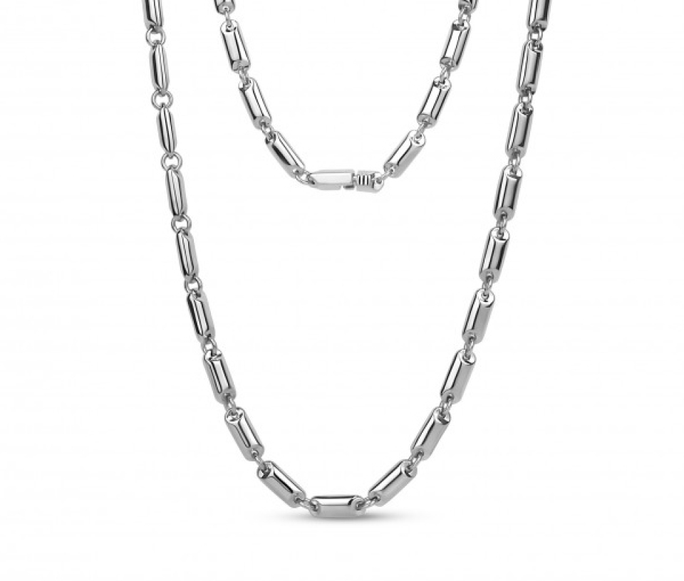 COLLIER EN ACIER À MAILLES PLAQUES ALLONGÉES - AZ ASN110/24 - AREZZO COLLIER EN ACIER À MAILLES PLAQUES ALLONGÉES - AZ ASN110/24 - AREZZO